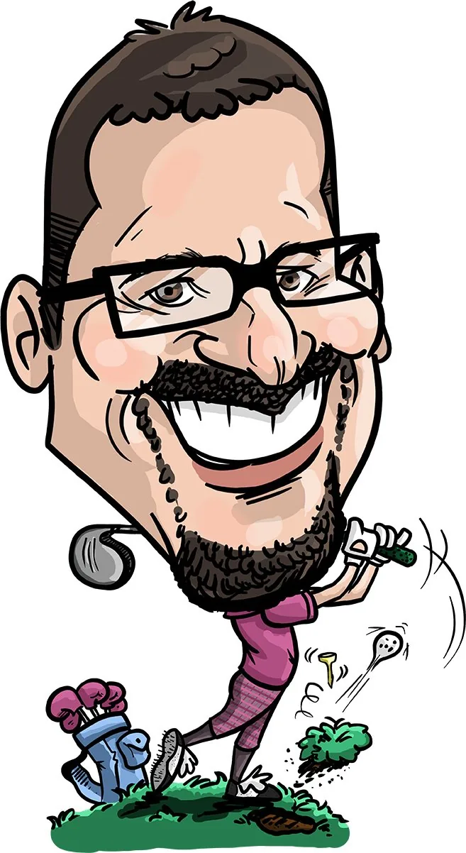 Live golfer caricature