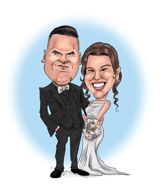 Live wedding caricature