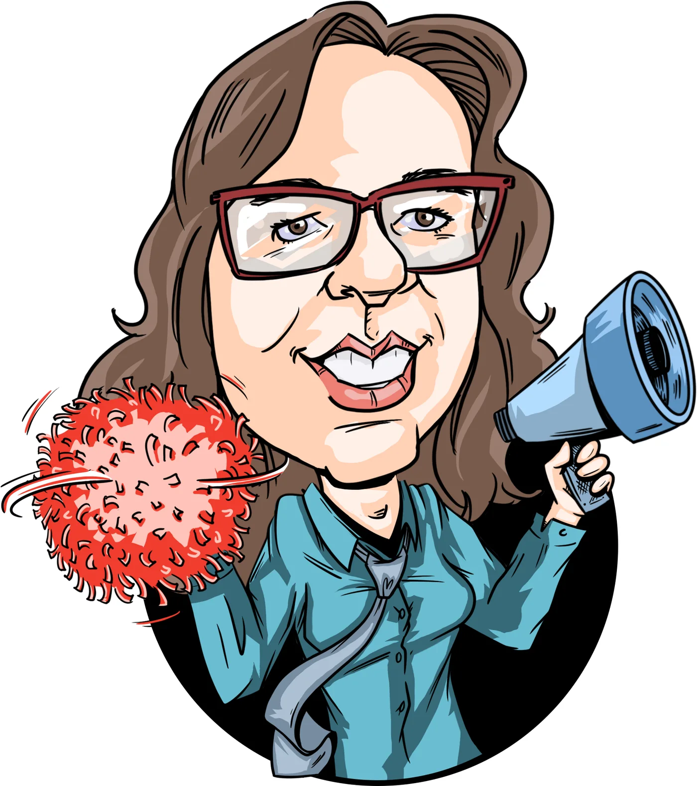 Color caricature of a cheerleader